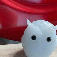 small resin white owl.