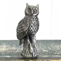 Vintage Pewter Owl, Miniature | Pewter Bird