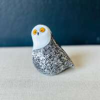 orient and flume owl 4.5” h approx 2lbs art glass Chico California handblown glass bird