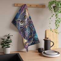 Celestial Owl Tea Towels, Magical Kitchen Decor, Owl Themed Gift, Trendy Home Accessories, Perfect f