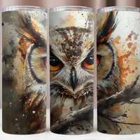 Owl Tumbler Wrap: Sublimation Design for 20oz Tumbler (Digital Download, PNG, 300 DPI)