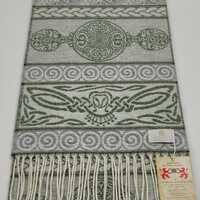 Calzeat Made in Scotland Jacquard Woven Celtic Owl Pine Scarf