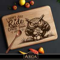 Owl Charcuterie, SVG laser file for cutting board, Rectangular cutting board SVG, charcuterie board 