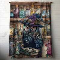 Witch Owl Apothecary Personalized Blanket: Custom Name Potion Shelf Gothic Fantasy Throw