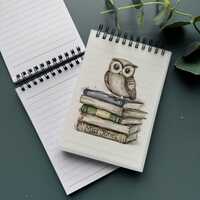 Personalised note book, A6 lined notepad, owl Teacher gift, thank you teacher gift, wise owl, book s