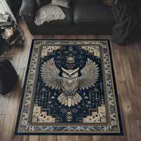 Mystical Owl Rug, Geometric Owl Rug, Owl Area Rug, Aztec Style Owl Rug, Atec Owl Rug, Owl Rug, Symbo