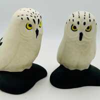 Highbank Porcelain Ltd Snowy Owls, Pair