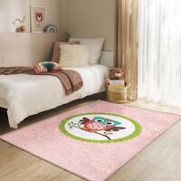Pink Owl Kids Rug - Soft Nursery Carpet for Baby Room, Playroom or Toddler Gift - Cute Animal Design