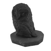 Shungite Owl Figurine | EMF Protection Stone | Healing Crystal Animal Statue | Home Decor Gift  | He