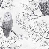 Midnight Perch - Owls - #X7798-597S-December-Silver Metallic Accents -  by Hoffman - 100% Cotton Wov