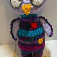 Big Scrappy Owl, Big Crochet Owl, Colorful Owl, Owl Stuffed Animal