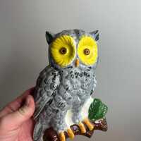 Vintage cottagecore wall decor MCM owl ceramic homemade