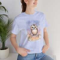 Whimsical Owl Graphic Tee: Comfy Cotton Nature Lover T-Shirt