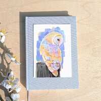 Barn Owl Art Print A6 – Animal Art Postcard - No AI