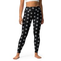 Owl Print Yoga Leggings: Black & White High Waist