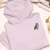 Barn Owl Embroidered Hoodie: Heavy Blend Cotton-Poly, Unisex Fit
