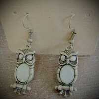 Owl Be Seeing You Dangle Earrings (1 pair), owls, owl, bronze, opals, earrings, dangle earrings, hoo