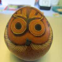 Vintage Wood Owl Figure that makes a rattling noise when you shake it