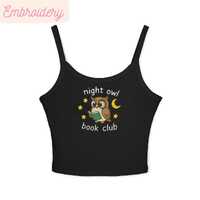 Embroidered Night Owl Book Club Tank Top: Cozy Gift for Book Lovers