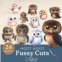 Fussy cut owls,  vintage owl junk journal supplies,  scrapbooking ephemera, woodland animals, collag