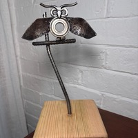 100% Recycled Metal Owl Sculpture