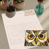 PD 415 Owl Eyes Stained Glass Pattern Stained glass, Stained Glass Patterns, Digital Downloads, Easy