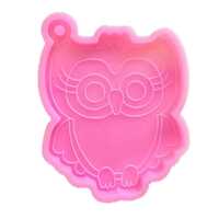 DIY Cute Animal Owl Shape Keychain Silicone Mold with Hole Luggage Tag Hanging Ornament Keychain Pen