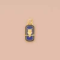 18K Gold Filled Enamel Owl Pendant Animal Charms Square Charm for DIY Bracelets Necklaces Jewelry Ac