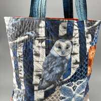 Quilted Market Tote Owls Everyday Bag