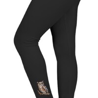 Understated Owl Women's Leggings, Owl Spirit Animal Yoga Pants, Gifts for Her, Casual Activewear
