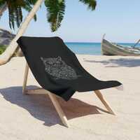 Celestial Owl Beach Towel Black And White, Boho Summer Towel, Poolside Essential, Cute Owl Design, C