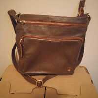 Wise owl brown leather shoulder/cross body bag vintage