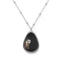 Elegant Owl Oval Necklace, Nature-Inspired Jewelry, Unique Gift for Animal Lovers, Wildlife Pendant,