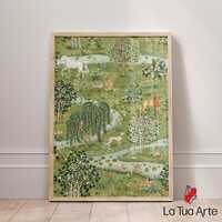 William Morris Owl & Willow Print: Vintage Jungle Nursery Art
