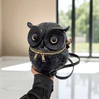 Vintage Owl Shoulder Bag, Minimalist Zipped Bag, Unique Animal Bag, Best Owl Lover Gift. Cross Body 