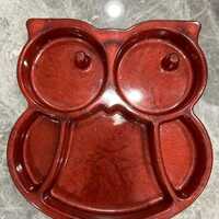 Red Resin Owl Jewelry Tray: Handmade Trinket Dish & Organizer