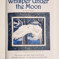 Amy's Applique Whisper Under the Moon, snow owl  applique pattern. Finished size with border 28