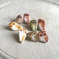 Cute Little Owl Pin Badge Hand Painted Sea Pottery Owl Pin Scarf Lapel Pin Owl Lover Gift Owl Jewell