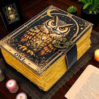 400 Page Owl Grimoire Journal – Blank Book of Shadows | Leather Spell Book of Wisdom | Handmad