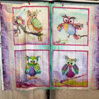 Boho Owls Panel by Connie Haley  3 Wishes Fabric