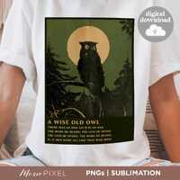 Vintage Owl PNG Illustration: Spooky Halloween Art (Digital Download, 10x14, 300dpi)