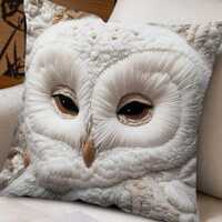THROW PILLOW COVER-Owl Print Modern Decorative Pillow Cover, 18"X18", 2D Single-Sided, 100