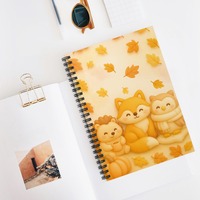 Cozy Fall Woodland Animal Notebook, Fox Owl Hedgehog Autumn Journal, Cute Forest Animal Gift