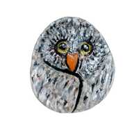 Baby owl rock I small painted owl I little owl gift I hand-painted river rock I woodland owl I cute 