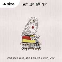 5 Size Magic Owl Embroidery Design, Owl Embroidery Design, Magic Embroidery Design, Embroidery Machi