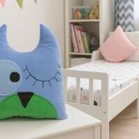 Whimsy Nursery Decor. Modern Plush Animal Pillows. Owl and Cat Cushion Set for Nursery or Toddler Ro