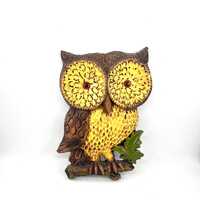 Vintage MCM Owl Wall Plaque: Mid Century Modern Decor