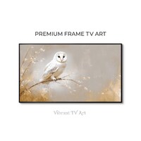 Barn Owl TV Art / Owl Painting for the TV / Wildlife Tv Background / Owl Frame TV Art / Rustic Farmh