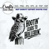 Hootin' Leads To Hollerin  PNG, filesRetro Western Owl Snarky Sarcastic Funny shirt Png Trendy S