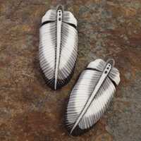 Pair pendants Owl Feathers, Porcelain by Lana Manna